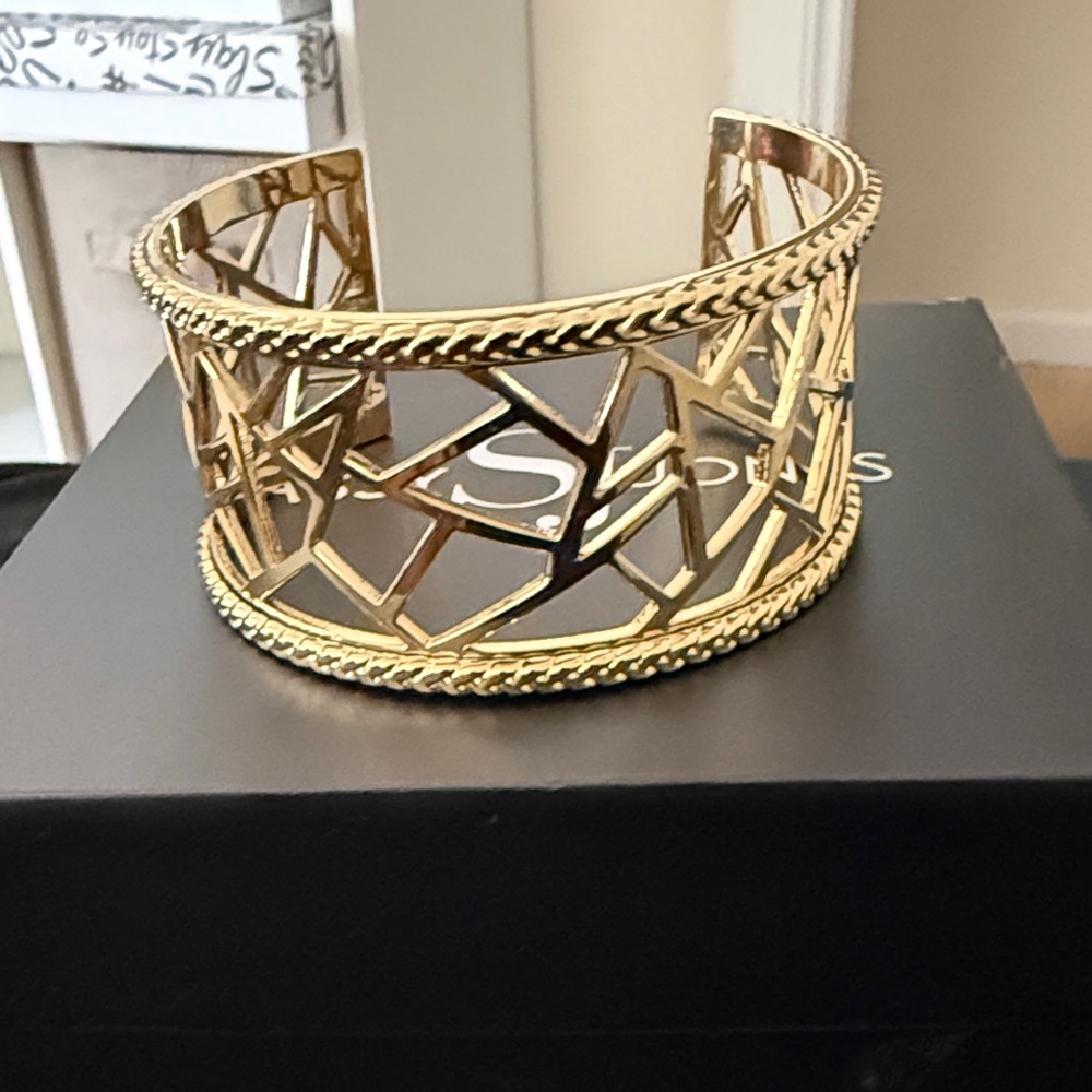 Sassy Jones Gold Openwork Cuff Bracelet - Women Jewelry